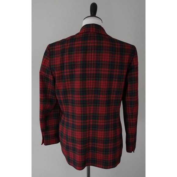 Pendleton Womens Red Plaid Tartan Wool Blazer Jacket Sport Coat Size 10 - Picture 3 of 5